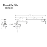 ZLINE Gemini Pot Filler in Brushed Nickel (GEM-FPF-BN)