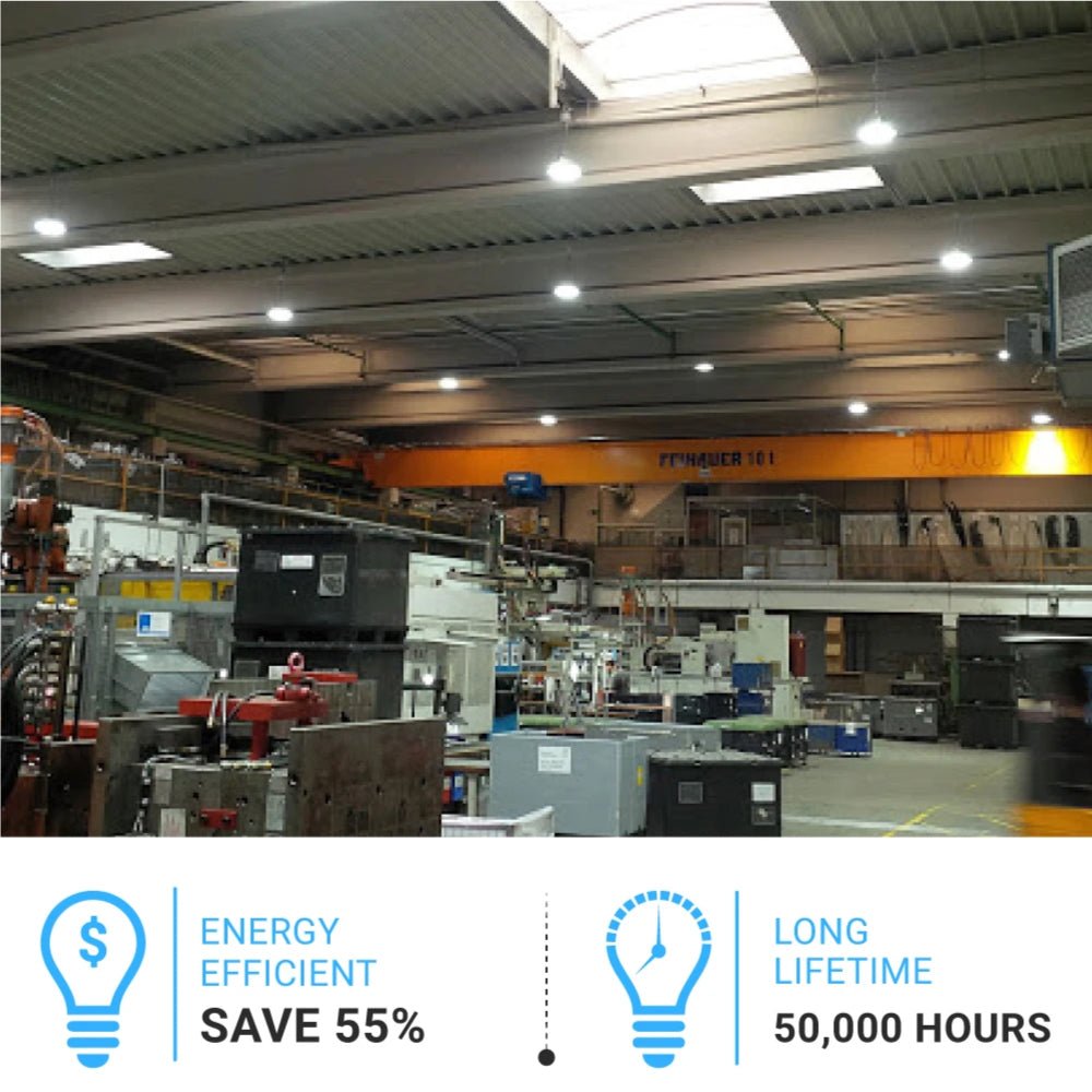 Gen13 100W UFO LED High Bay Light, 4000K, 14500LM, Waterproof, AC120 - 277V, 90° PC lens, Commercial Bay Lighting for Garage Factory Warehouse - BUILDMYPLACE