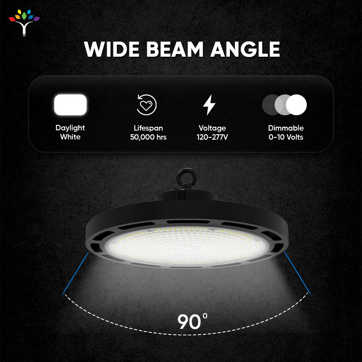 Gen13 100W UFO LED High Bay Light, 4000K, 14500LM, Waterproof, AC120 - 277V, 90° PC lens, Commercial Bay Lighting for Garage Factory Warehouse - BUILDMYPLACE