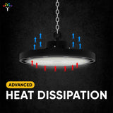 Gen13 150W UFO LED High Bay Light: 5700K, 22500LM, Dimmable, UL DLC Listed - Ideal for Warehouse, Commercial Shop, Workshop, Garage, Factory Lighting Fixture - BUILDMYPLACE