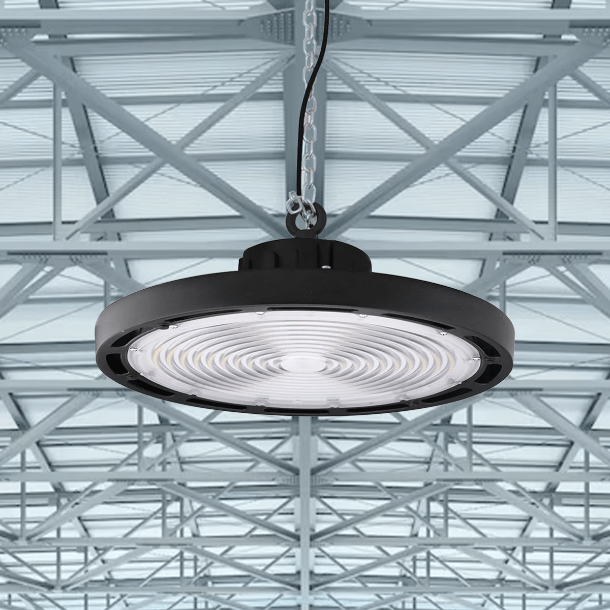 Gen13 150W UFO LED High Bay Light: 5700K, 22500LM, Dimmable, UL DLC Listed - Ideal for Warehouse, Commercial Shop, Workshop, Garage, Factory Lighting Fixture - BUILDMYPLACE