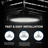 Gen13 150W UFO LED High Bay Light: 5700K, 22500LM, Dimmable, UL DLC Listed - Ideal for Warehouse, Commercial Shop, Workshop, Garage, Factory Lighting Fixture - BUILDMYPLACE