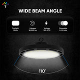 Gen13 150W UFO LED High Bay Light: 5700K, 22500LM, Dimmable, UL DLC Listed - Ideal for Warehouse, Commercial Shop, Workshop, Garage, Factory Lighting Fixture - BUILDMYPLACE