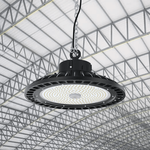 Gen23 UFO LED High Bay Light 150/120/100 Watt Adjustable, 5700K, 150LM/W-155LM/W, AC277-480V High Voltage, IP65, UL, DLC Listed, 1-10V Dim, For Warehouse Barn Airport Workshop Garage Factory