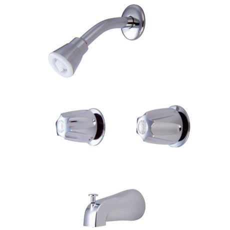 Generic Twin Handle 8" Center Tub & Shower Valve, Polished Chrome - BUILDMYPLACE