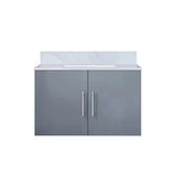 Geneva Dark Grey Bathroom Floating Bathroom Vanity With Undermount Ceramic Sink With White Carrara Marble Top