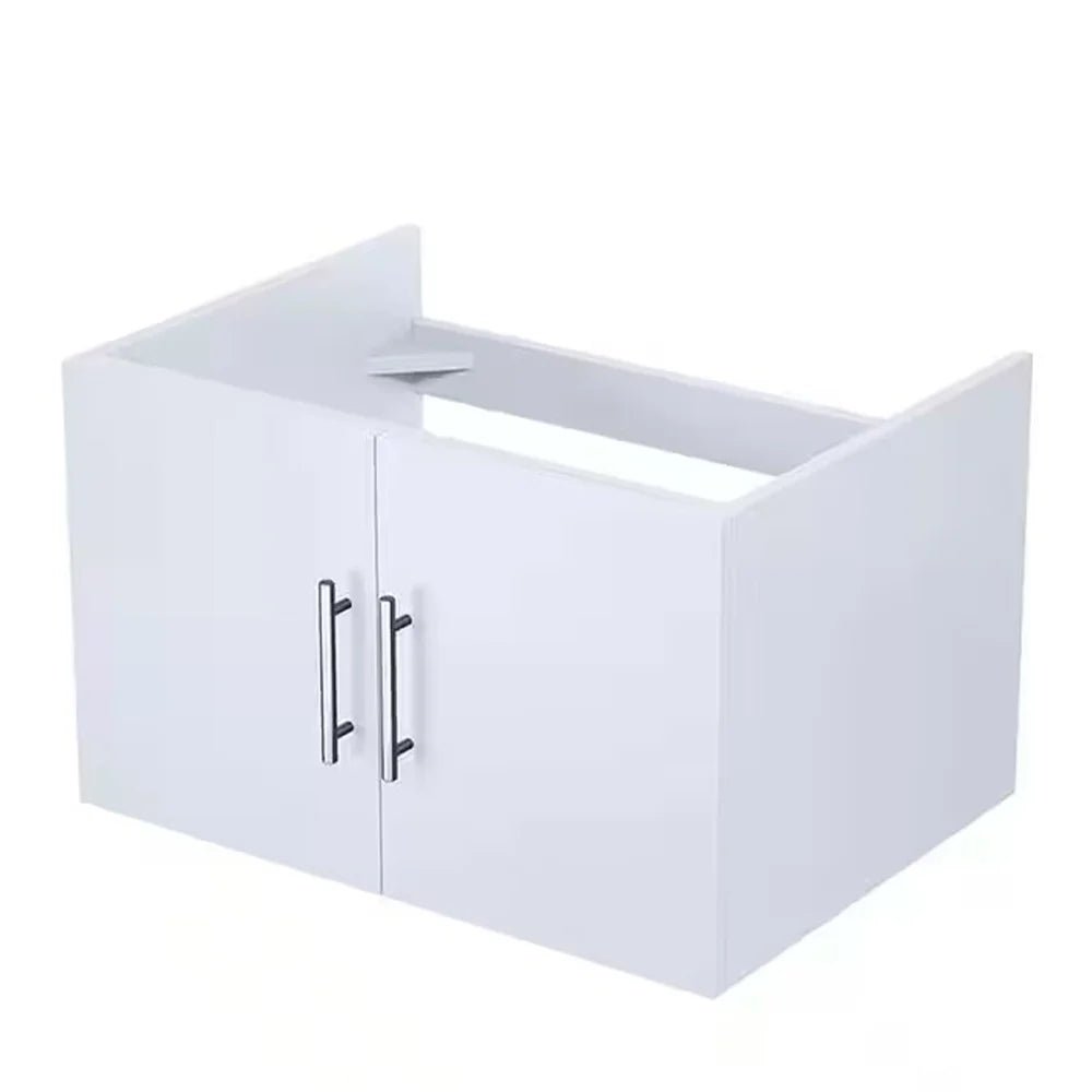 Geneva 30 In. Glossy White Floating Single Bathroom Vanity Cabinet Without Top - BUILDMYPLACE