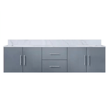 Geneva Dark Grey Bathroom Floating Bathroom Vanity With Undermount Ceramic Sink With White Carrara Marble Top
