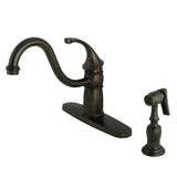 Georgian 8" Centerset Kitchen Faucet With Brass Sprayer - BUILDMYPLACE