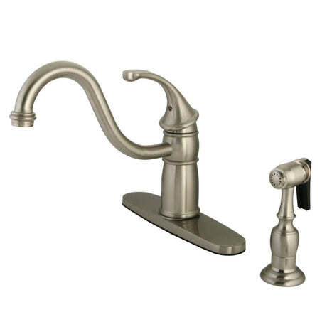 Georgian 8" Centerset Kitchen Faucet With Brass Sprayer - BUILDMYPLACE