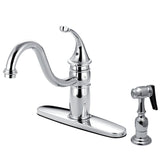 Georgian 8" Centerset Kitchen Faucet With Brass Sprayer - BUILDMYPLACE