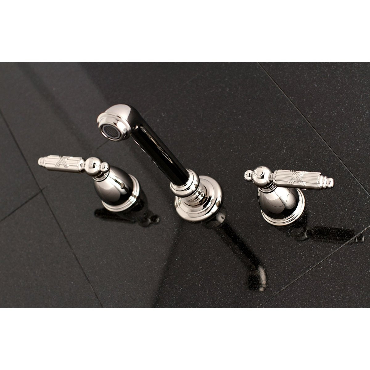 Georgian Two Handle Wall Mount Bathroom Faucet - BUILDMYPLACE