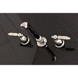 Georgian Two Handle Wall Mount Bathroom Faucet - BUILDMYPLACE