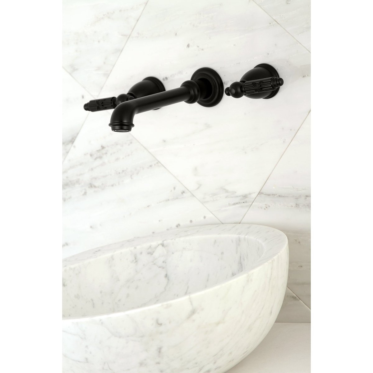 Georgian Two Handle Wall Mount Bathroom Faucet - BUILDMYPLACE