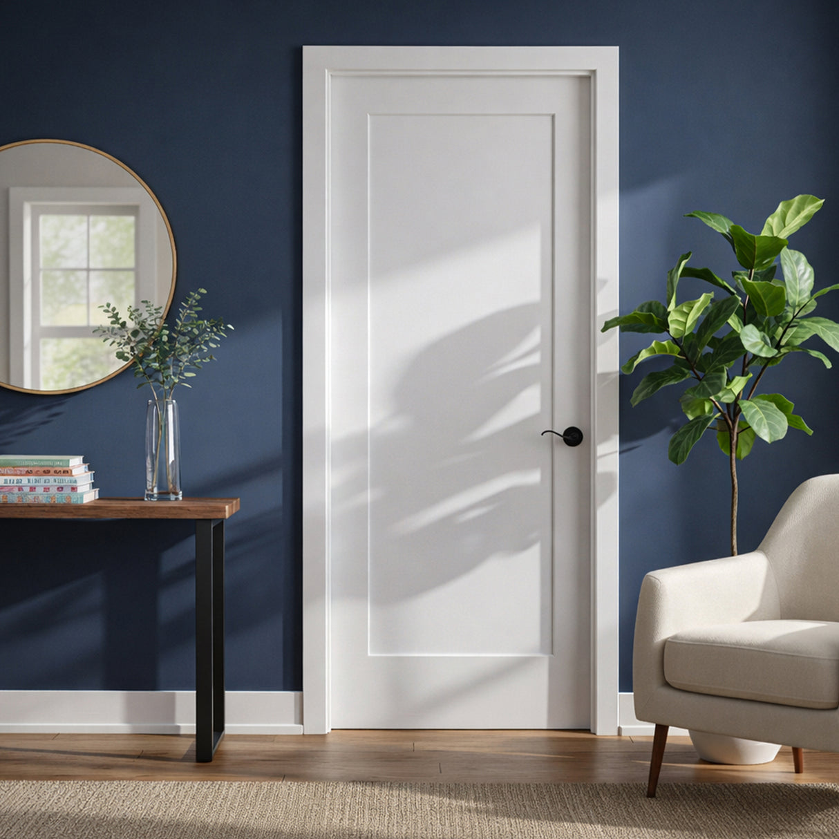 Ivanees 1-Panel Hollow Core Molded Shaker Door Slab - Madison 80 Inch Height