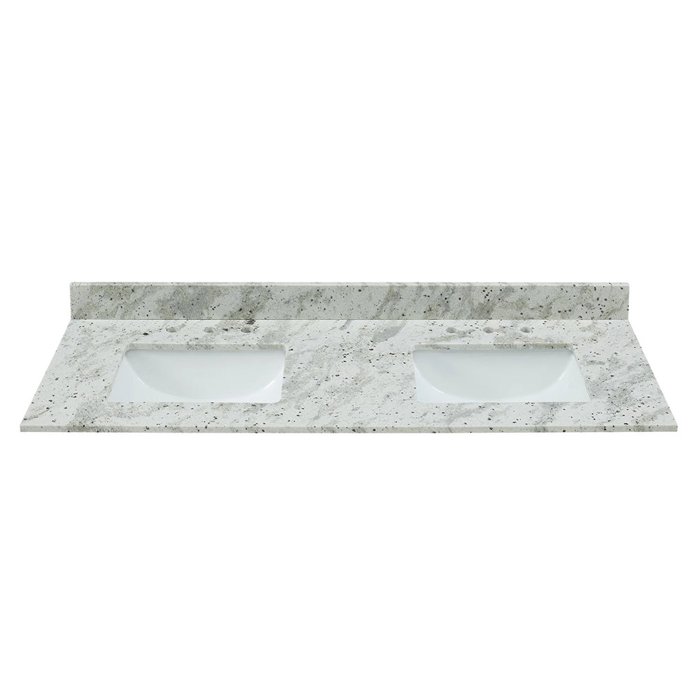 Glacier White Granite Rectangular Bathroom Vanity Sink Top - BUILDMYPLACE