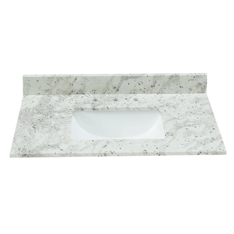 Glacier White Granite Rectangular Bathroom Vanity Sink Top - BUILDMYPLACE