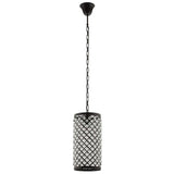 Glass Bead & Black Metal Cylindrical - Shaped Pendant - E26 60W Clear Glass Ball - Reflect Ceiling Light - BUILDMYPLACE