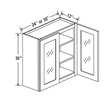 Glass Door Wall Cabinet - 24W x 30H x 12D - Grey Shaker Cabinet - BUILDMYPLACE