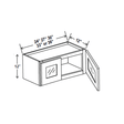 Glass Door Wall Cabinet - 30W x 12H x 12D - Aria White Shaker - RTA - BUILDMYPLACE