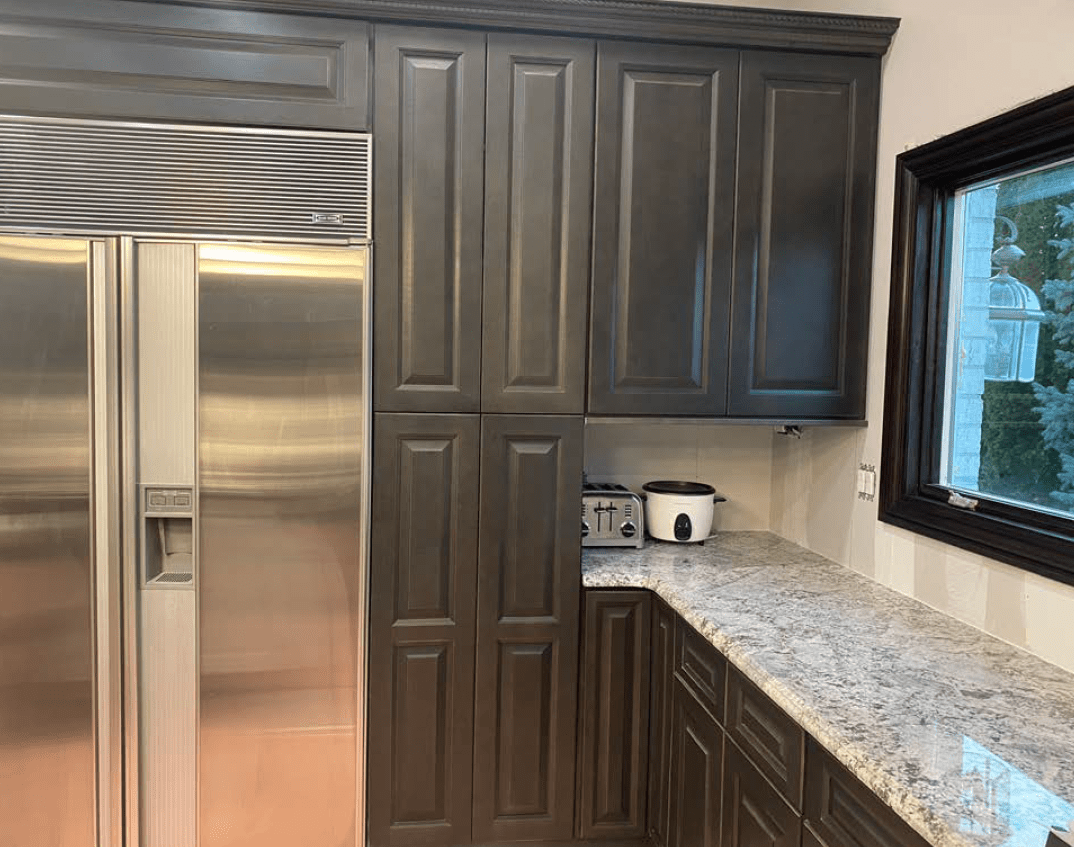 Glass Door Wall Cabinet - 30W x 30H x 12D - Aspen Charcoal Grey - RTA - BUILDMYPLACE
