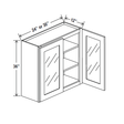 Glass Door Wall Cabinet - 30W x 36H x 12D - Aria White Shaker - RTA - BUILDMYPLACE