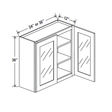 Glass Door Wall Cabinet - 30W x 36H x 12D - Charleston Saddle - RTA - BUILDMYPLACE