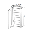 Glass Wall Cabinet - 18W x 42H x 12D - Aria Shaker Espresso - BUILDMYPLACE