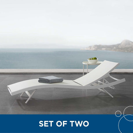 Glimpse Outdoor Patio Mesh Chaise Lounge Set of 2 - BUILDMYPLACE