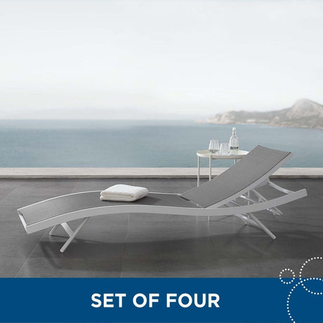 Glimpse Outdoor Patio Mesh Chaise Lounge Set of 4 - BUILDMYPLACE