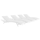 Glimpse Outdoor Patio Mesh Chaise Lounge Set of 4 - BUILDMYPLACE