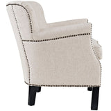 Global Key Ornamental Nailhead Trim Accent Armchair - Pulse Foam Cushioning Modern Chairs - BUILDMYPLACE