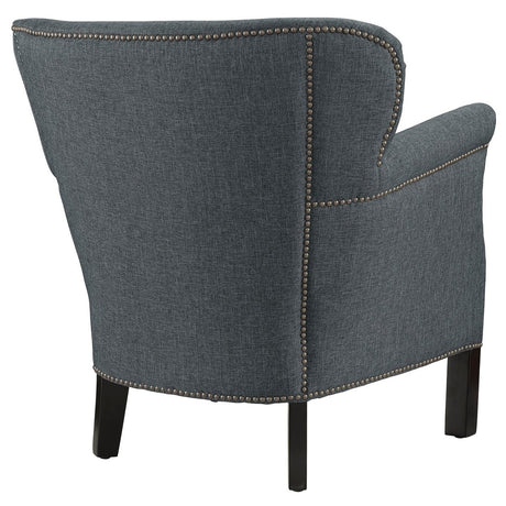 Global Key Ornamental Nailhead Trim Accent Armchair - Pulse Foam Cushioning Modern Chairs - BUILDMYPLACE