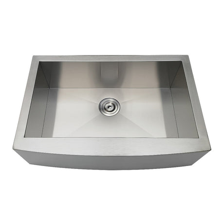 Gourmetier 30" x 20" Drop - In Stainless Steel Single Bowl Farmhouse Kitchen Sink, Brushed - BUILDMYPLACE