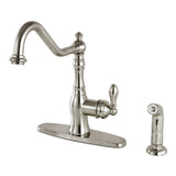 Gourmetier American Classic Sinchgle - Handle Kitchen Faucet with Brass Sprayer - BUILDMYPLACE