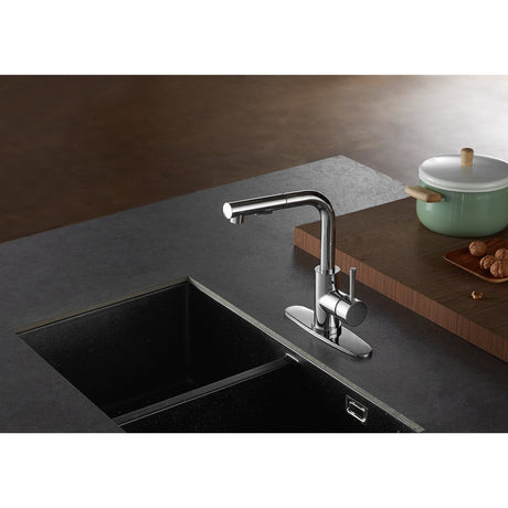 Gourmetier Concord Single Handle Pull Out Kitchen Faucet - BUILDMYPLACE