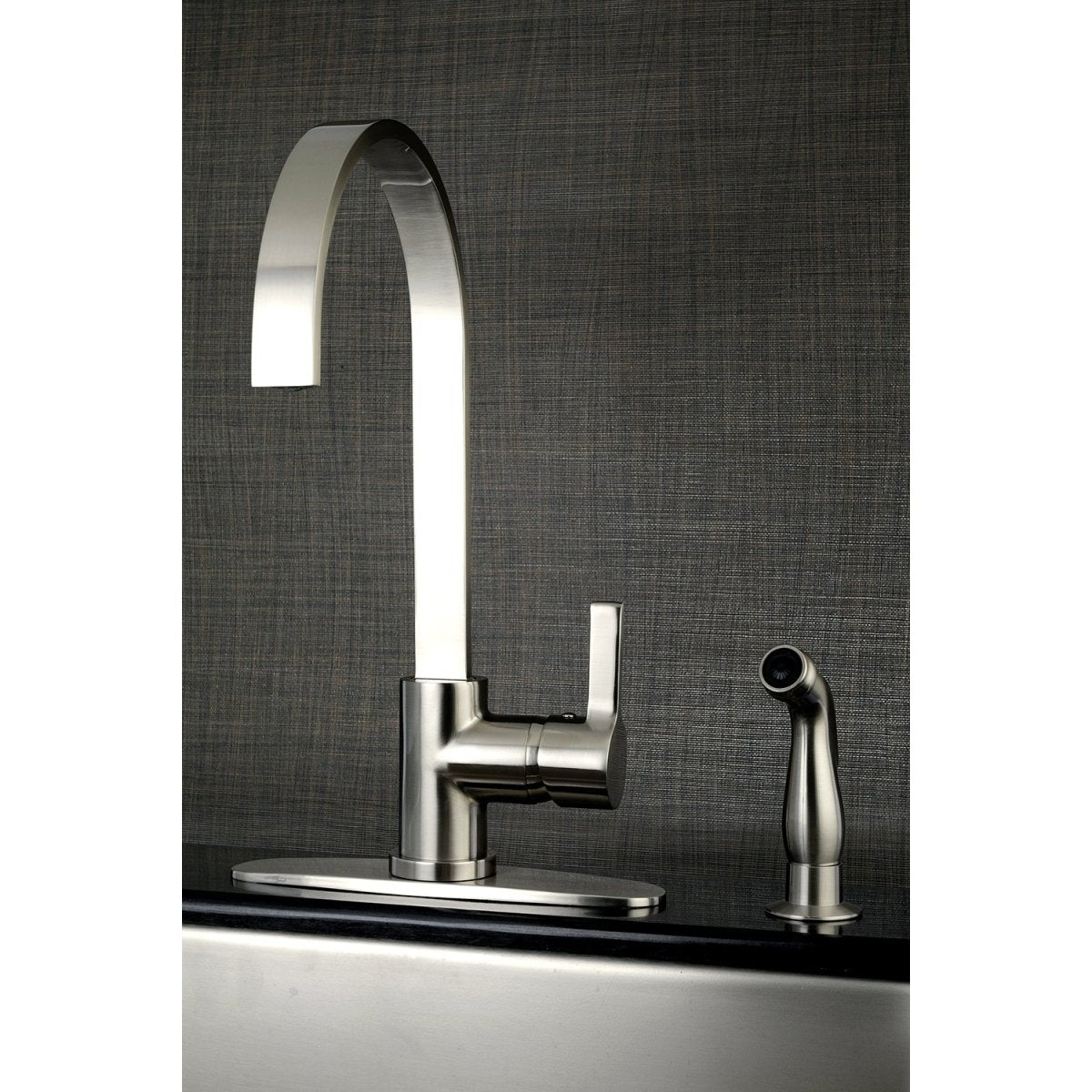 Gourmetier Continental Single Handle Kitchen Faucet With Side Sprayer - BUILDMYPLACE