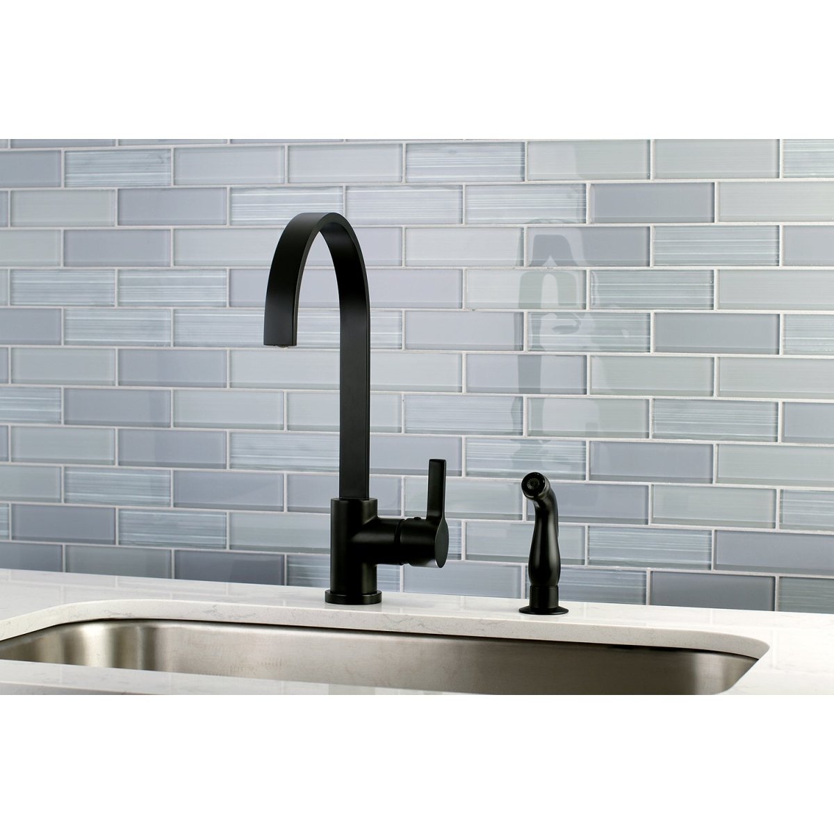 Gourmetier Continental Single Handle Kitchen Faucet With Side Sprayer - BUILDMYPLACE