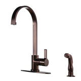 Gourmetier Continental Single Handle Kitchen Faucet With Side Sprayer - BUILDMYPLACE