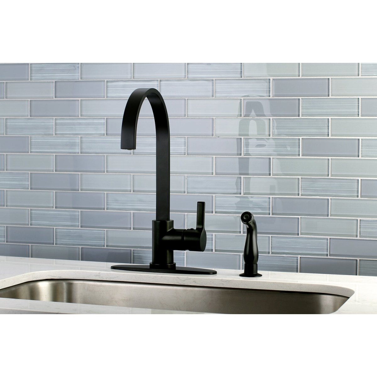 Gourmetier Continental Single Handle Kitchen Faucet With Side Sprayer - BUILDMYPLACE