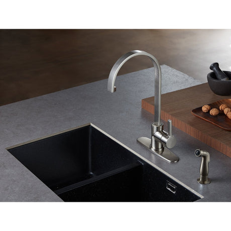 Gourmetier Continental Single Handle Kitchen Faucet With Side Sprayer - BUILDMYPLACE