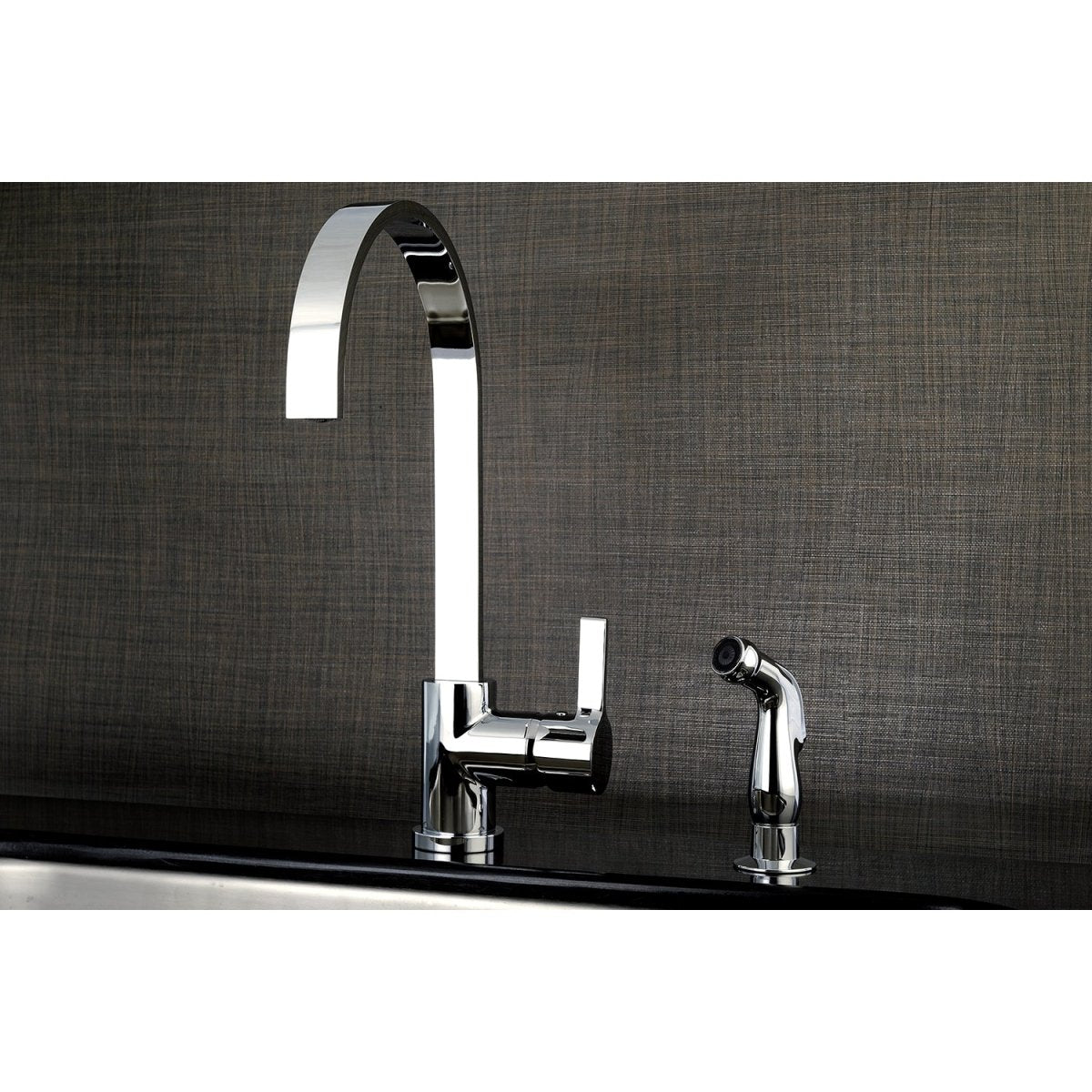 Gourmetier Continental Single Handle Kitchen Faucet With Side Sprayer - BUILDMYPLACE