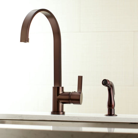 Gourmetier Continental Single Handle Kitchen Faucet With Side Sprayer - BUILDMYPLACE