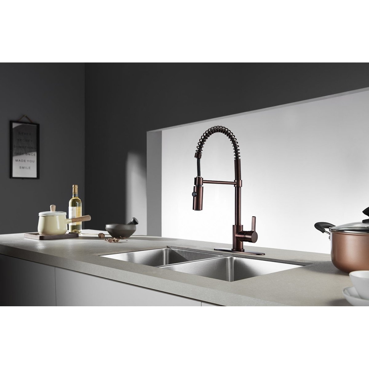 Gourmetier Continental Single Handle Pre Rinse Kitchen Faucet - BUILDMYPLACE