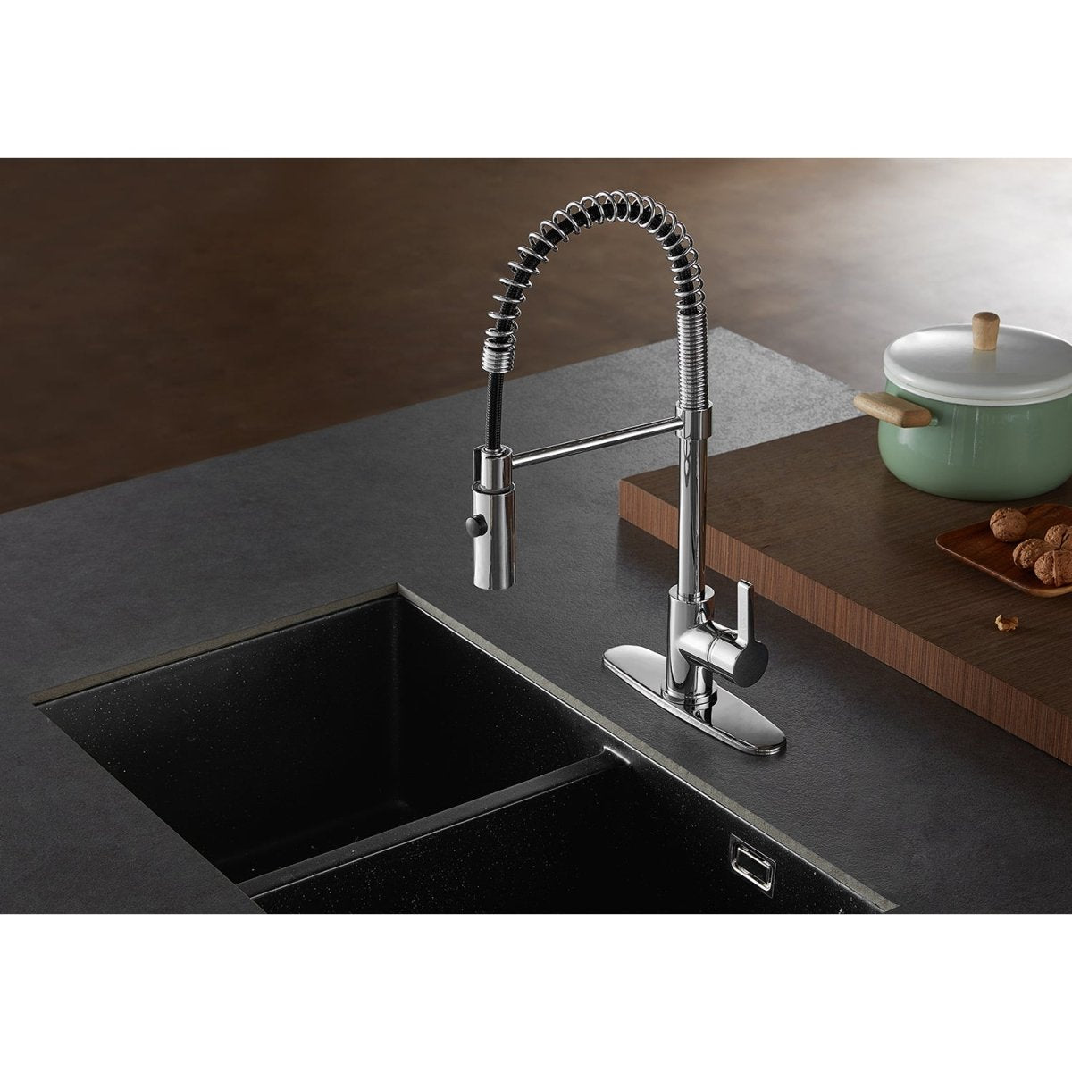 Gourmetier Continental Single Handle Pre Rinse Kitchen Faucet - BUILDMYPLACE