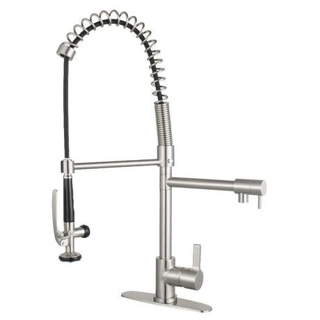 Gourmetier Continental Single Handle Pre Rinse Pull - Down Kitchen Faucet - BUILDMYPLACE