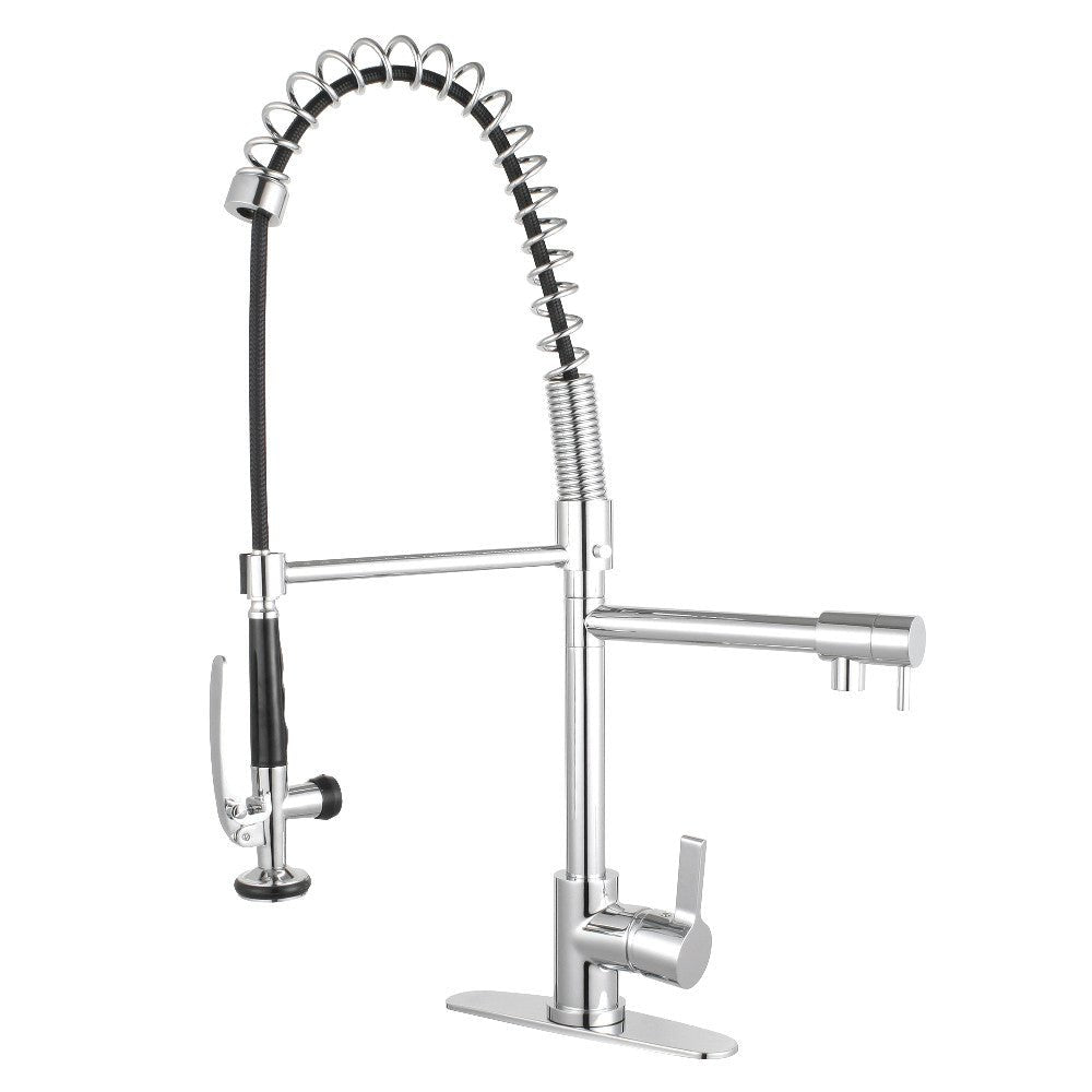 Gourmetier Continental Single Handle Pre Rinse Pull - Down Kitchen Faucet - BUILDMYPLACE