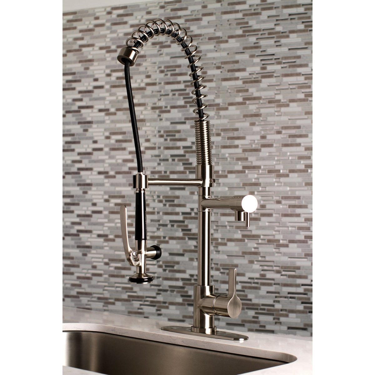 Gourmetier Continental Single Handle Pre Rinse Pull - Down Kitchen Faucet - BUILDMYPLACE