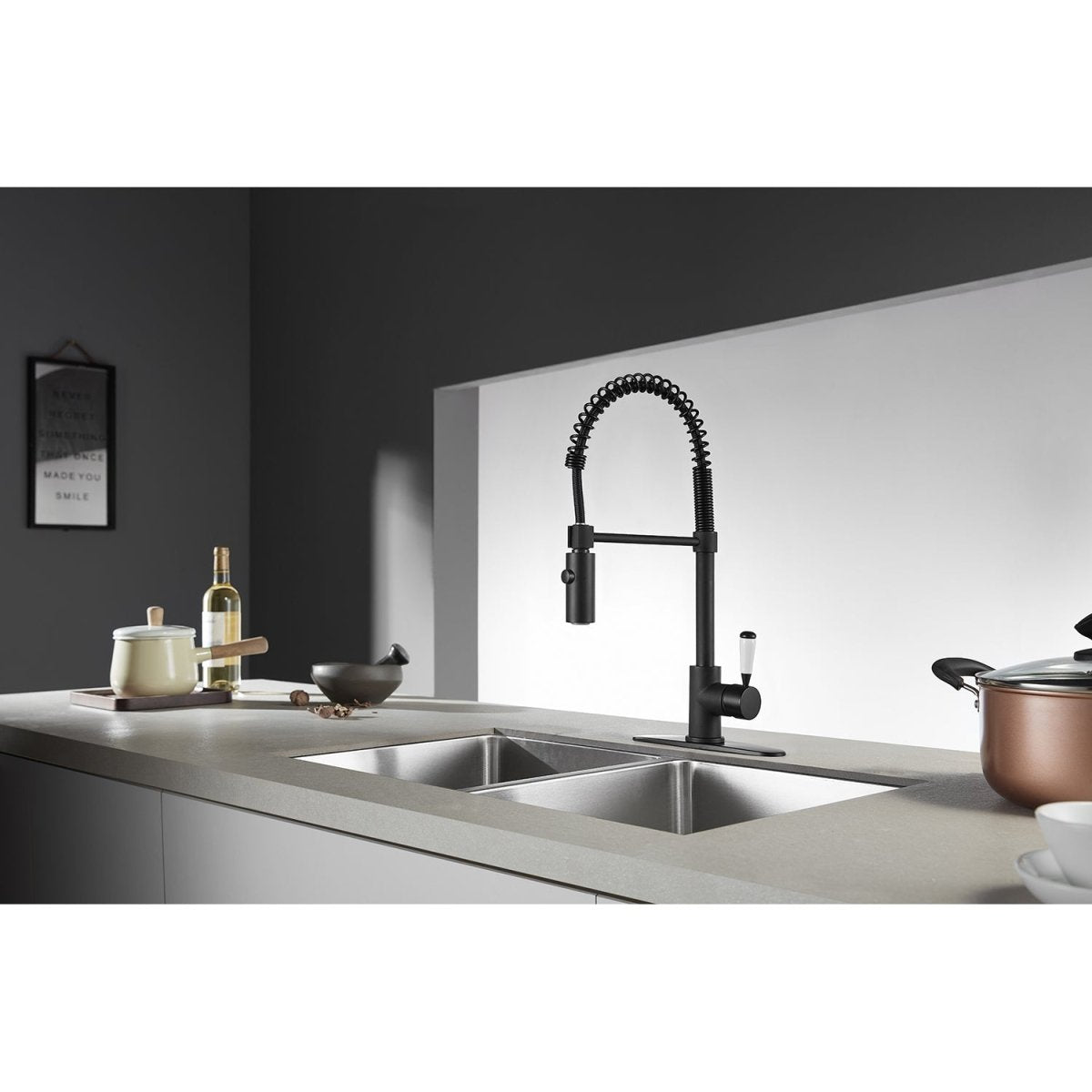 Gourmetier Paris Single Handle Pre - Rinse Kitchen Faucet - BUILDMYPLACE