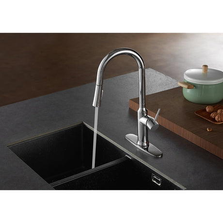 Gourmetier Single Handle Pull Down Kitchen Faucet - BUILDMYPLACE